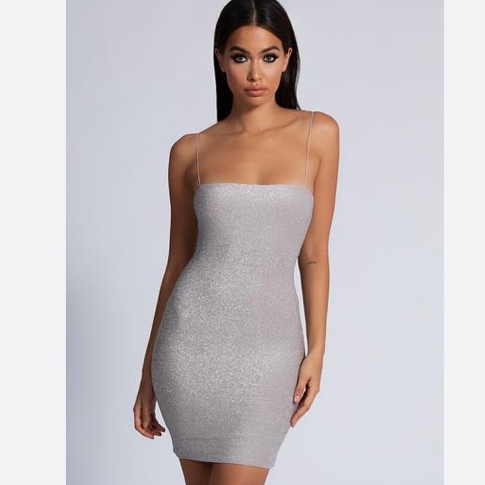 Meshki mini silver shimmer dress